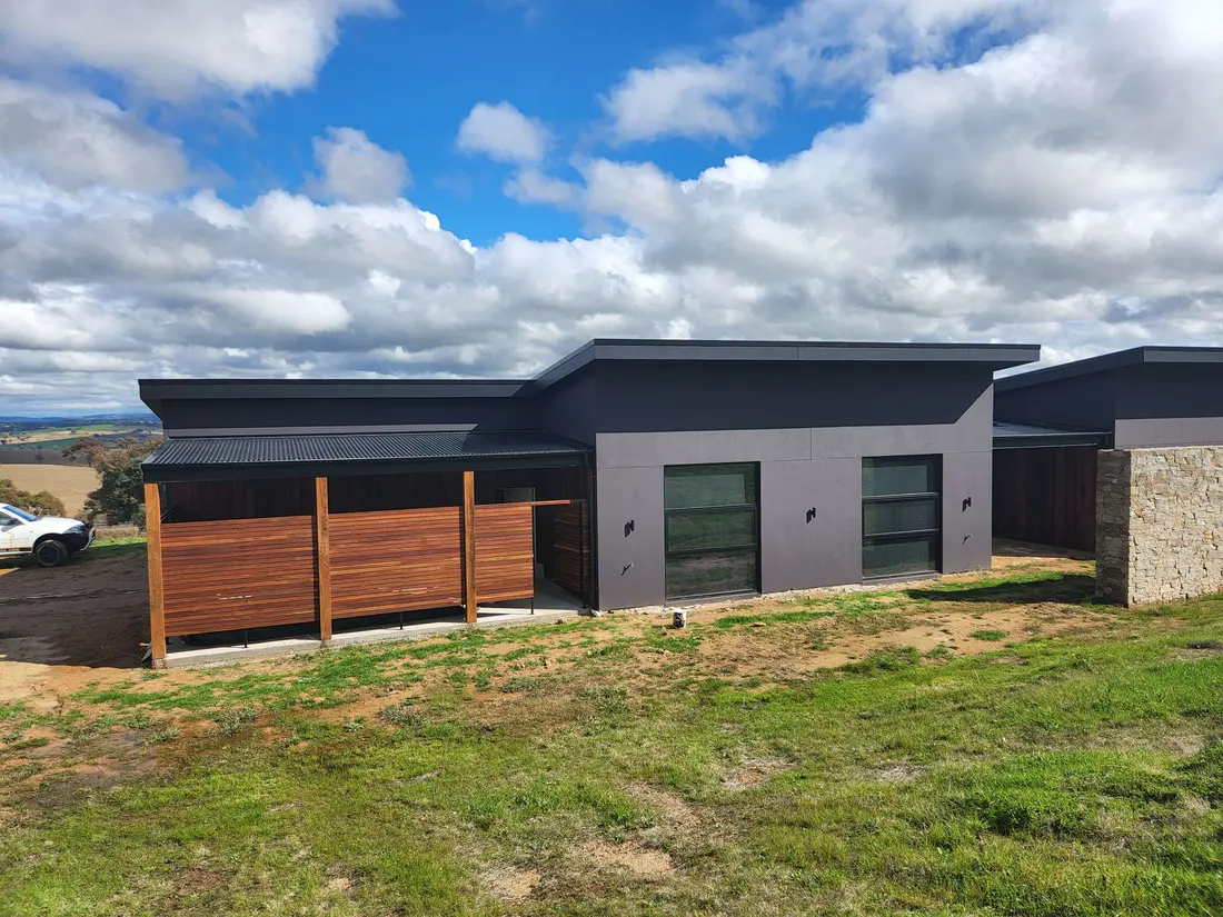 Completed contemporary home exterior painted by Taylormade near Bathurst