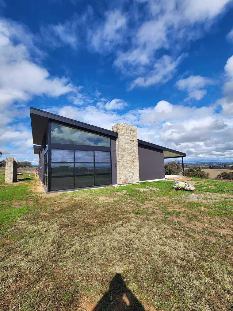 Alternate view of a completed contemporary country home exterior