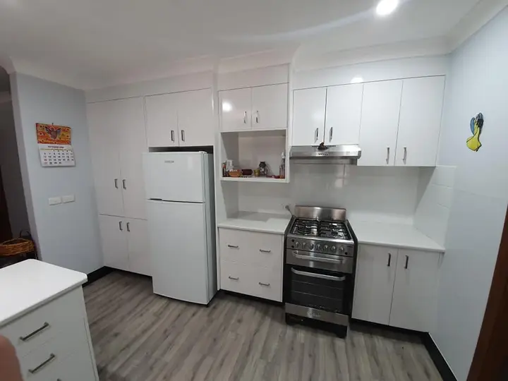 Kitchen after a bright interior repaint